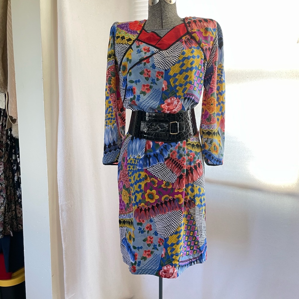 Vintage Wessel patchwork print shift dress
